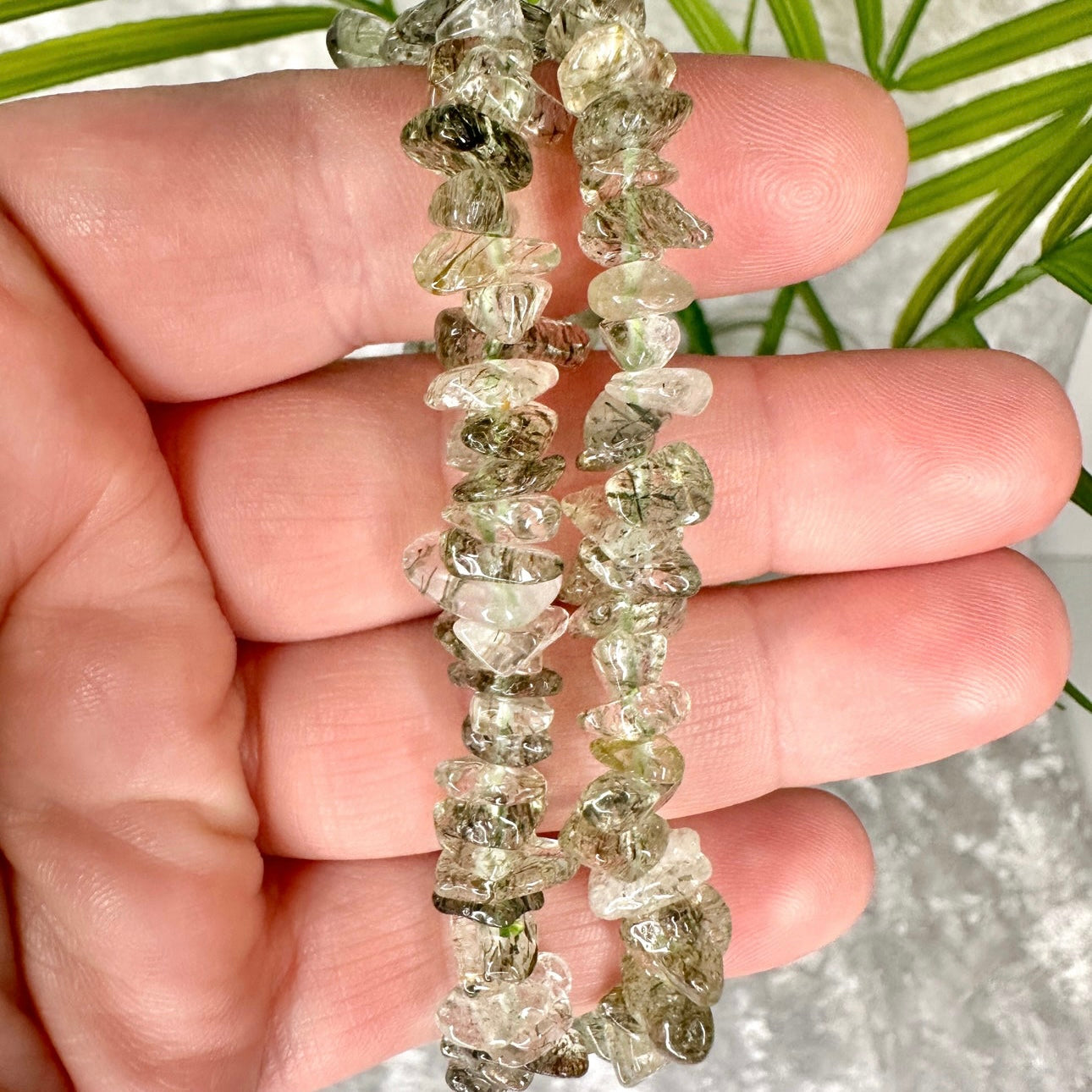 Green Rutile Chip Bracelet