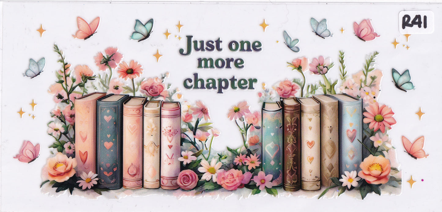 R41 Flowers Butterflies Books UVDTF Wrap