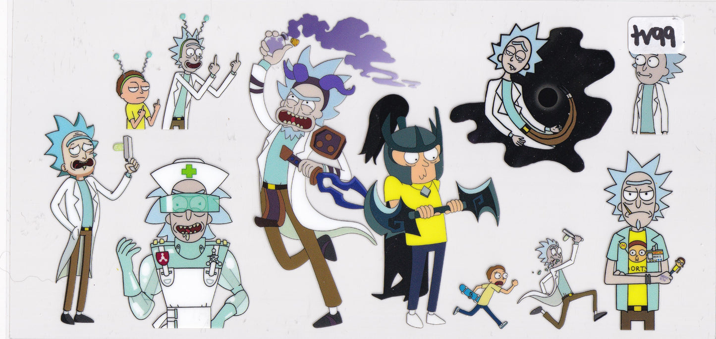 TV99 Funny Rick TV Characters UVDTF Wrap