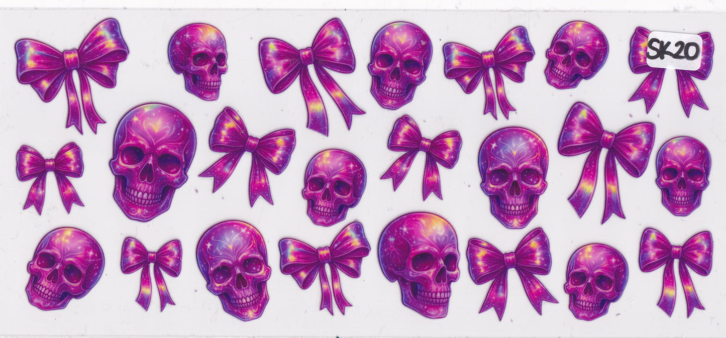 SK20 Skulls Ribbons UVDTF Wrap