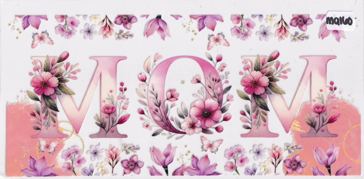 MA160 Mama Mom Flowers UVDTF Wrap