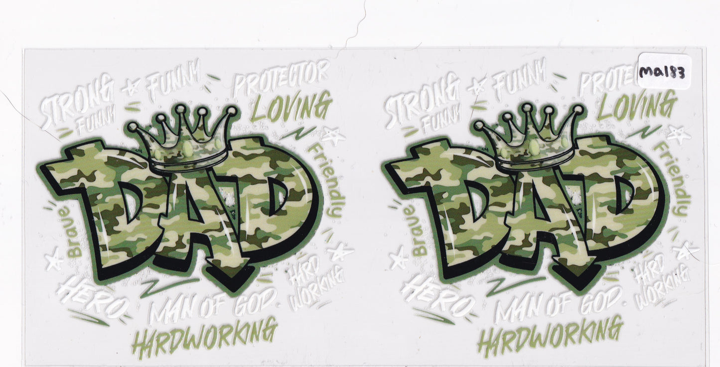 MA183 Dad Father Family UVDTF Wrap