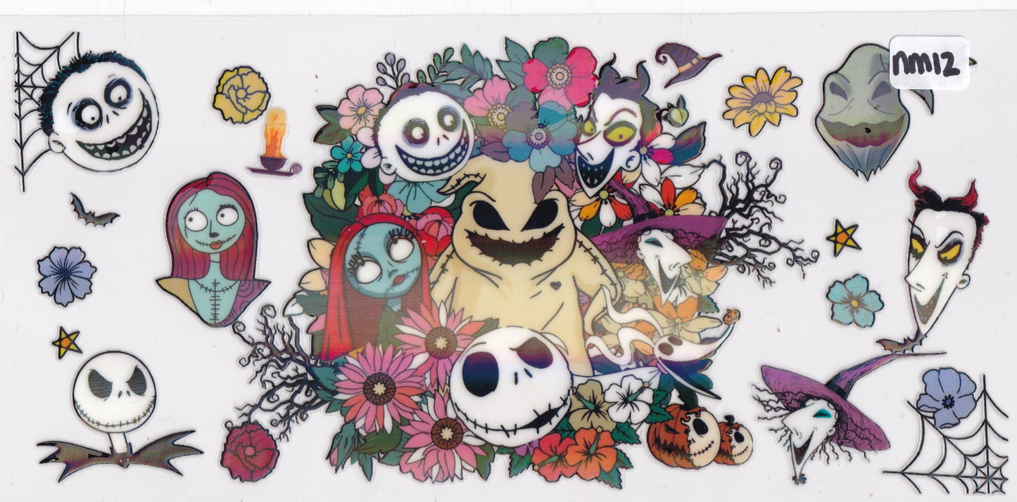 NM12 Holographic Nightmare Characters Ribbons UVDTF Wrap