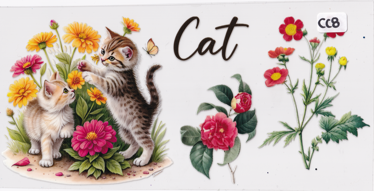 CC8 Cat Flowers UVDTF Wrap