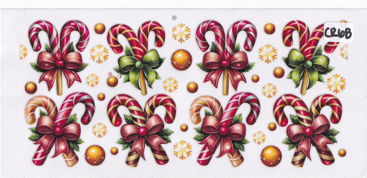 CR68 Christmas Candy Cane UVDTF Wrap