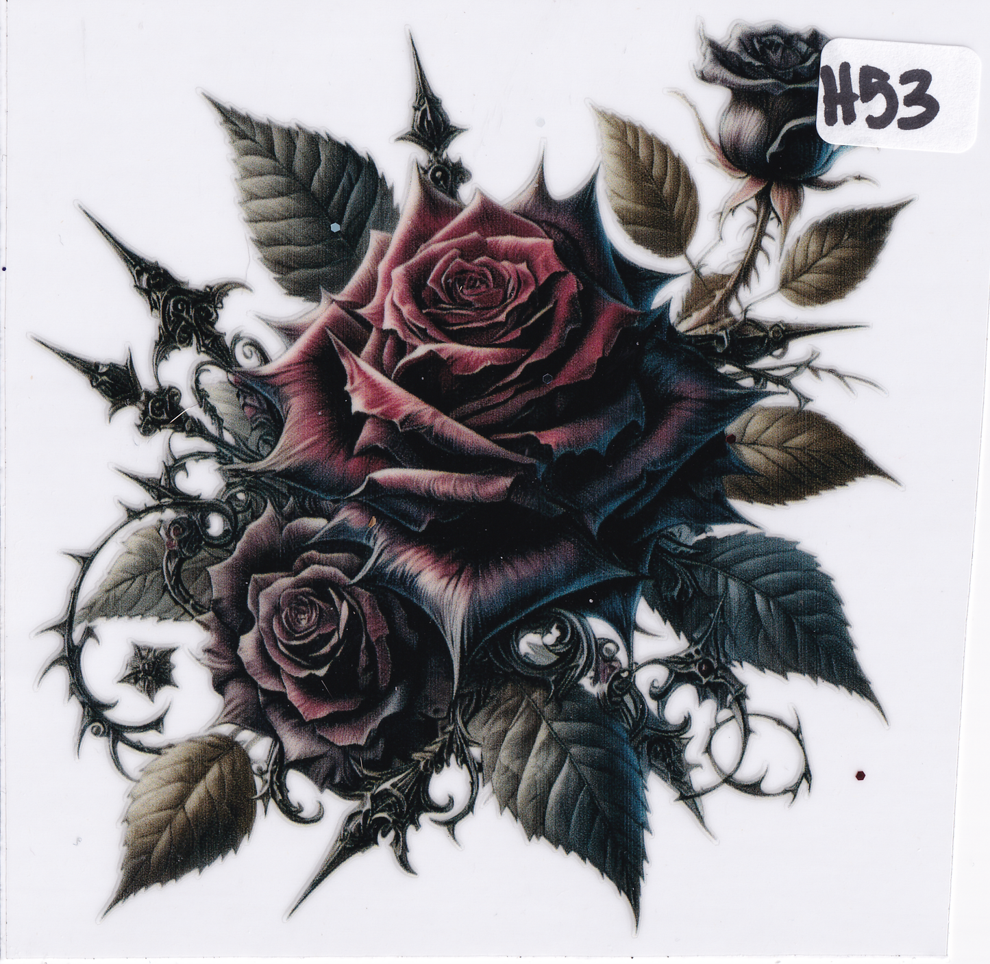 H53 Rose Flower UVDTF Wrap