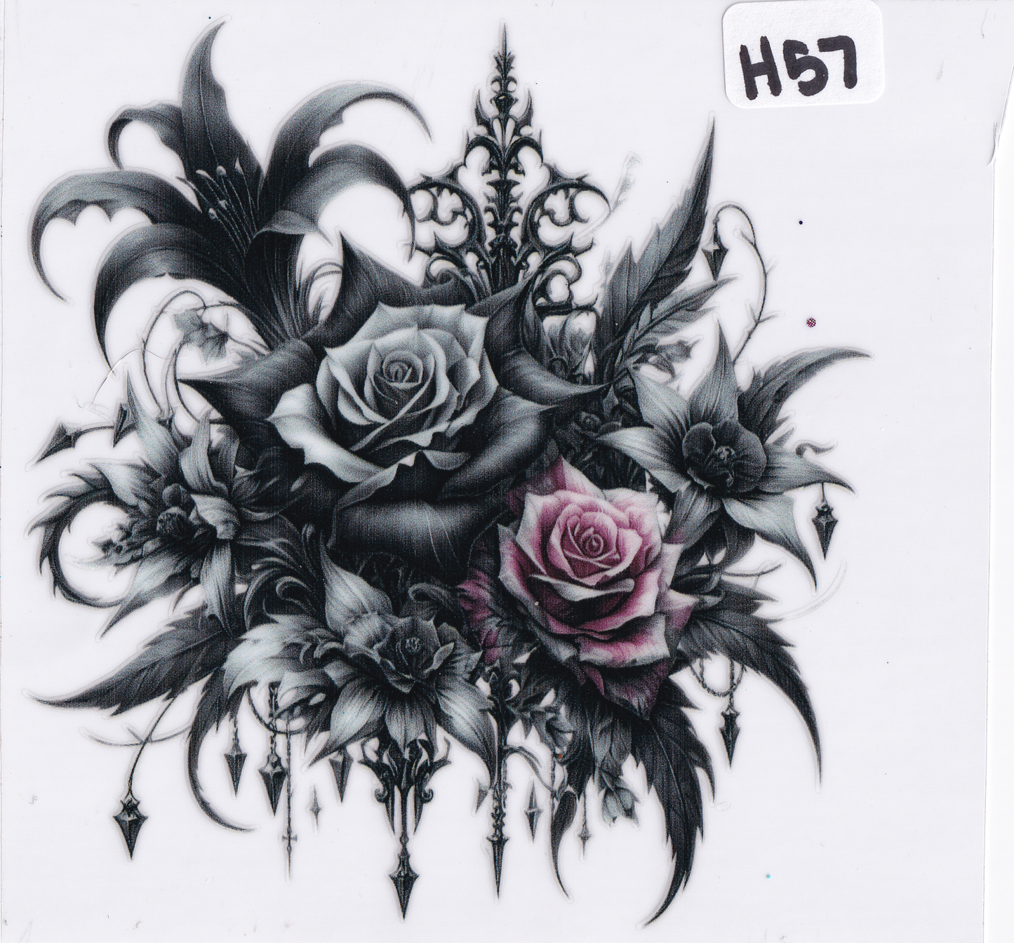 H57 Rose Flower UVDTF Wrap