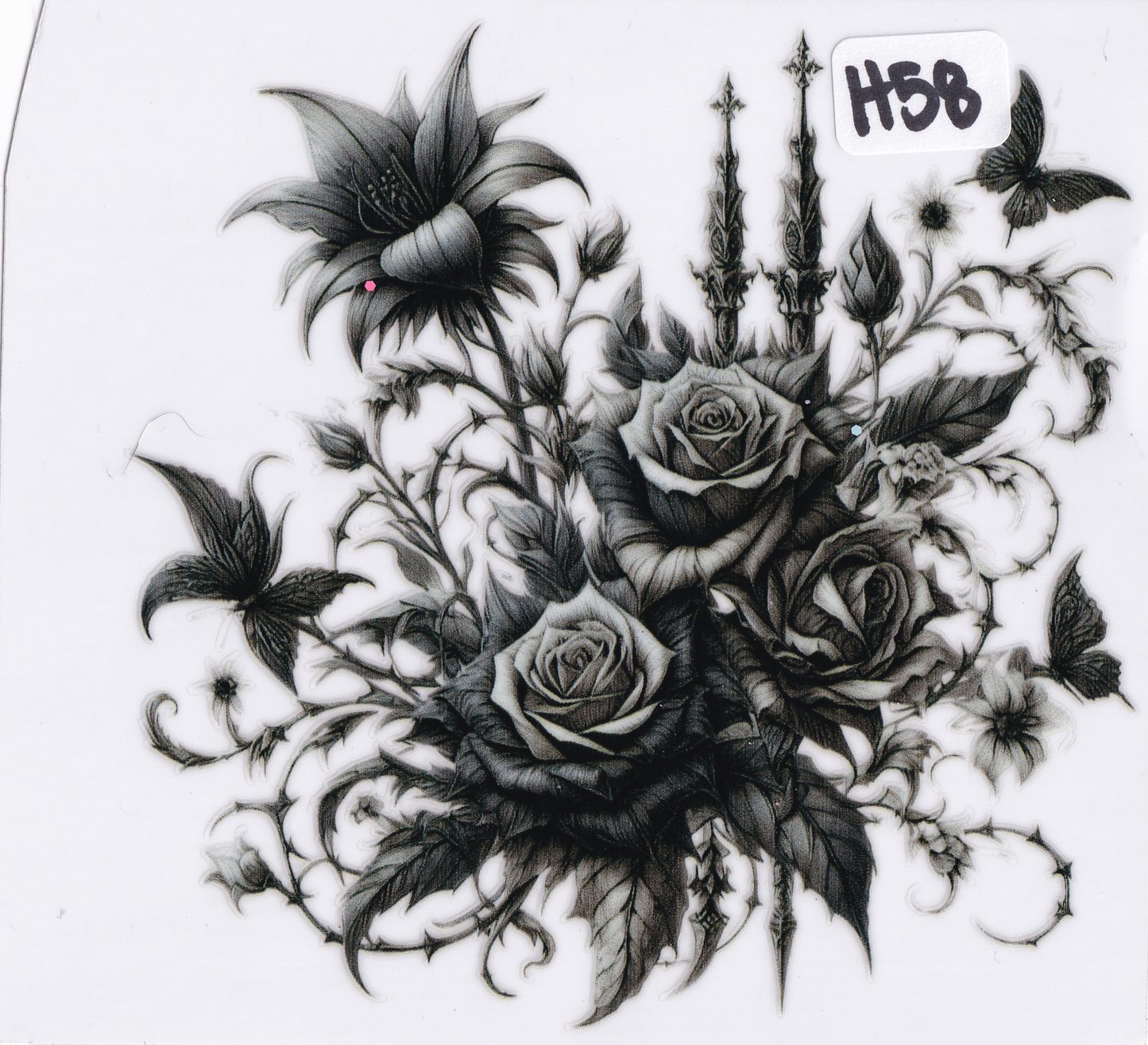 H58 Rose Flower UVDTF Wrap