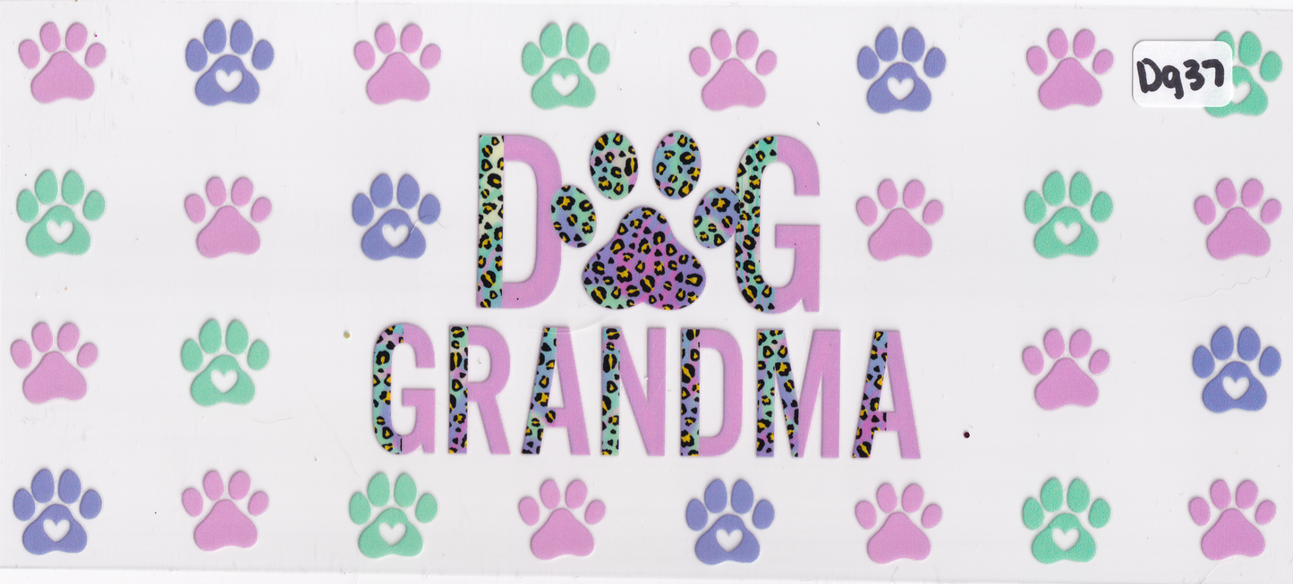 DG37 Dog Grandma UVDTF Wrap
