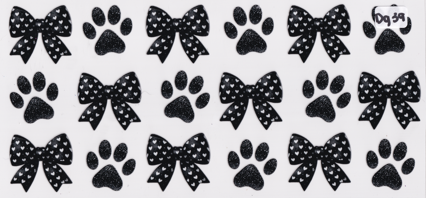 DG39 Paw Print Ribbons UVDTF Wrap