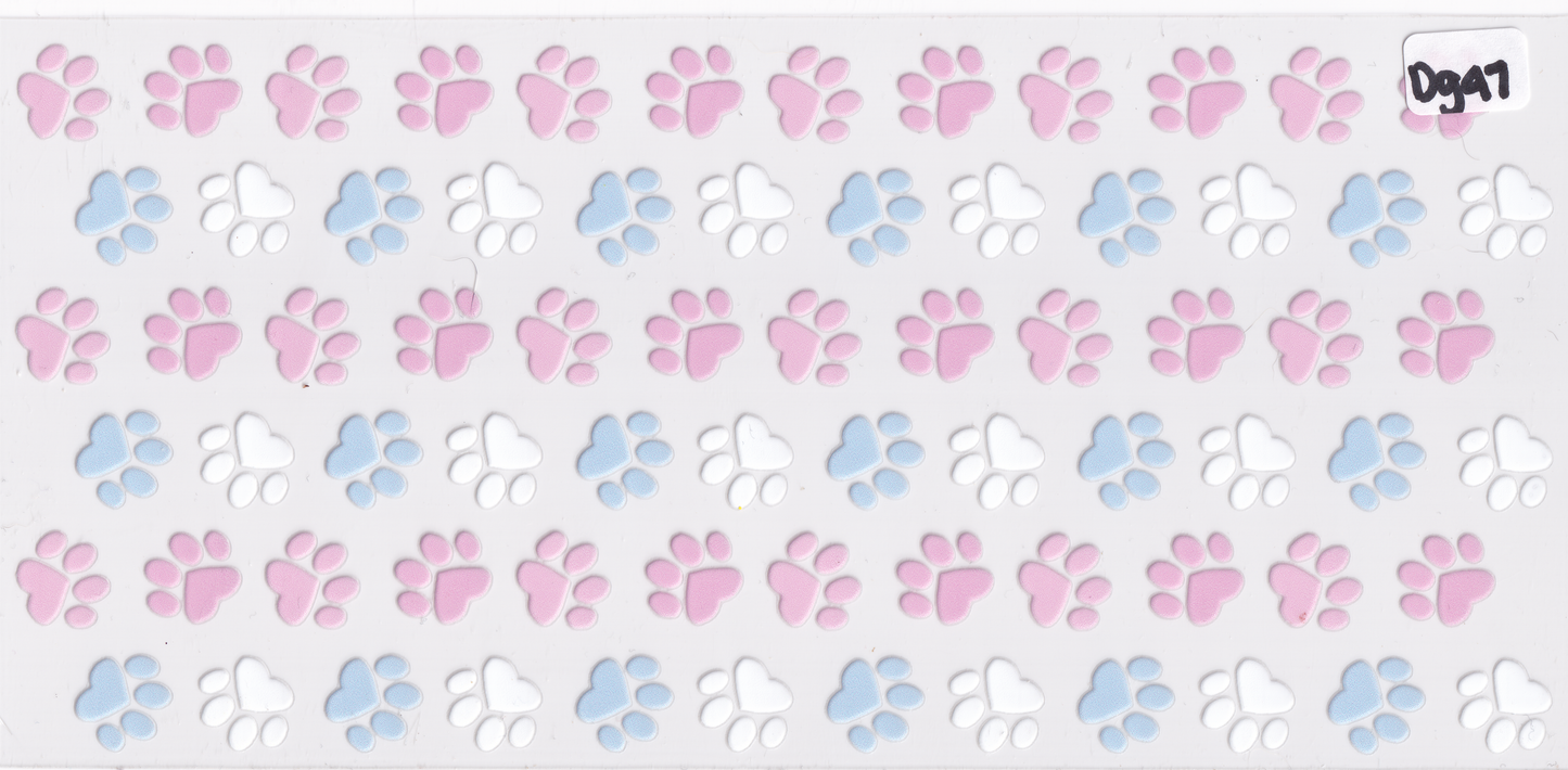 DG47 Dog Paw Prints UVDTF Wrap