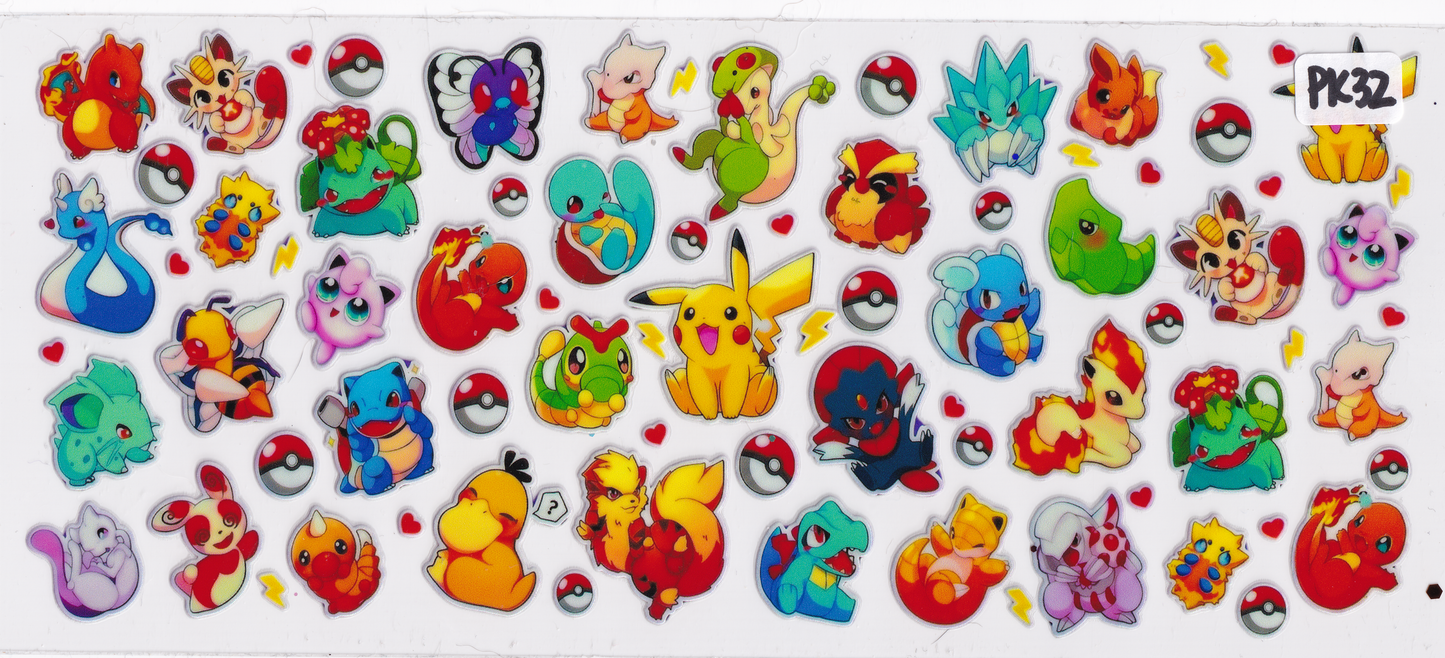 PK32 Game Card Characters UVDTF Wrap