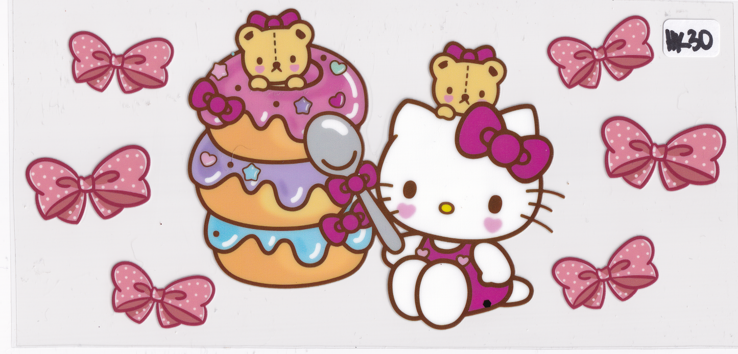 HK30 Kids Kitty Character Donuts UVDTF Wrap