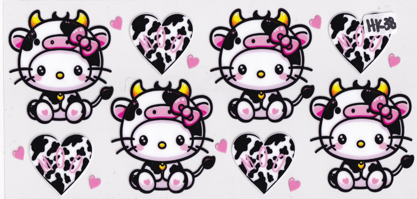 HK38 Kids Kitty Character UVDTF Wrap