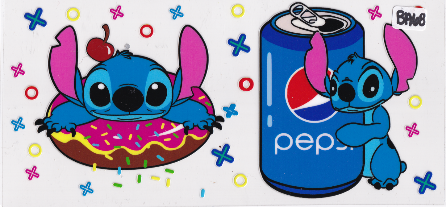 BA68 Kids Blue Character Donut Drink UVDTF Wrap