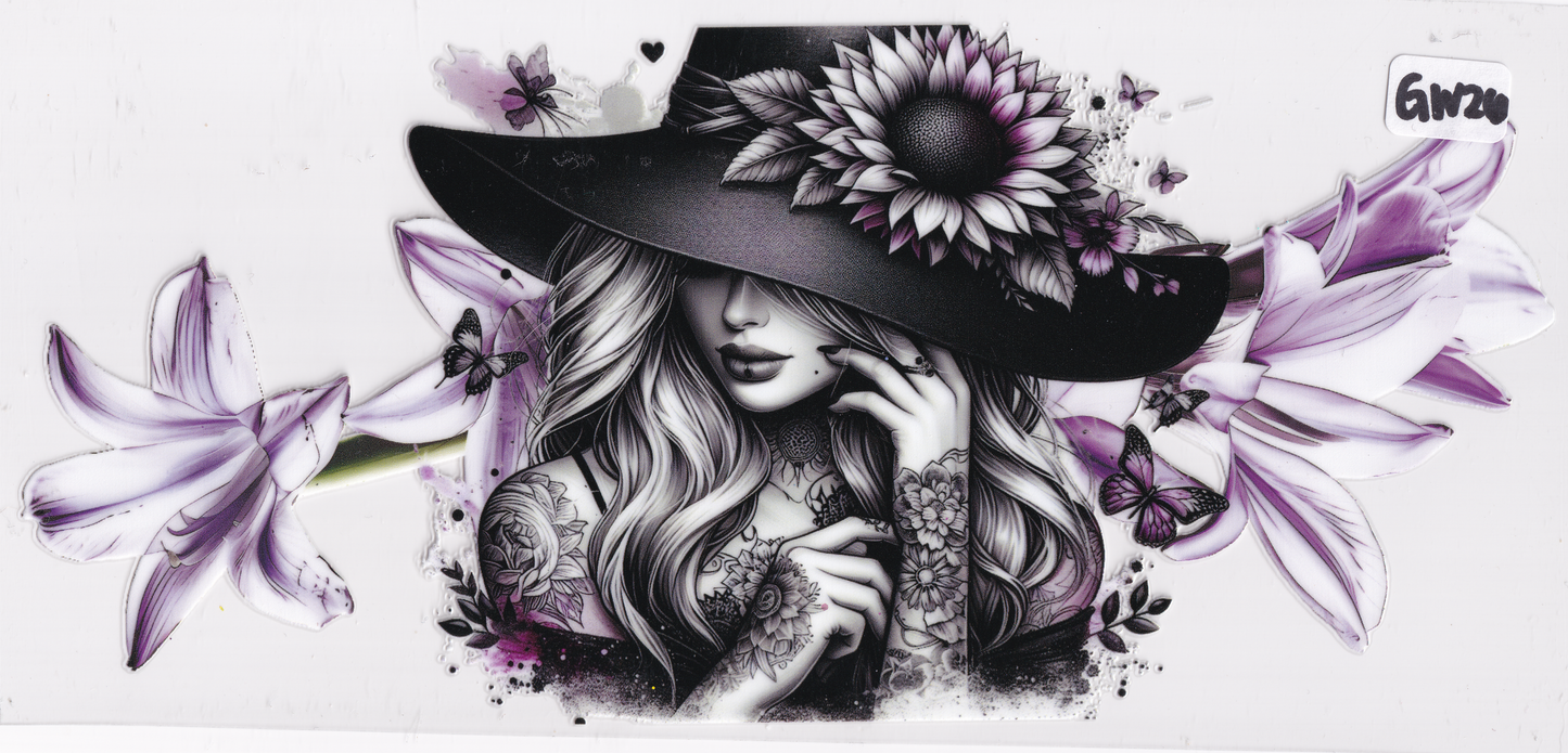GW26 Girl Flowers Tattoos UVDTF Wrap