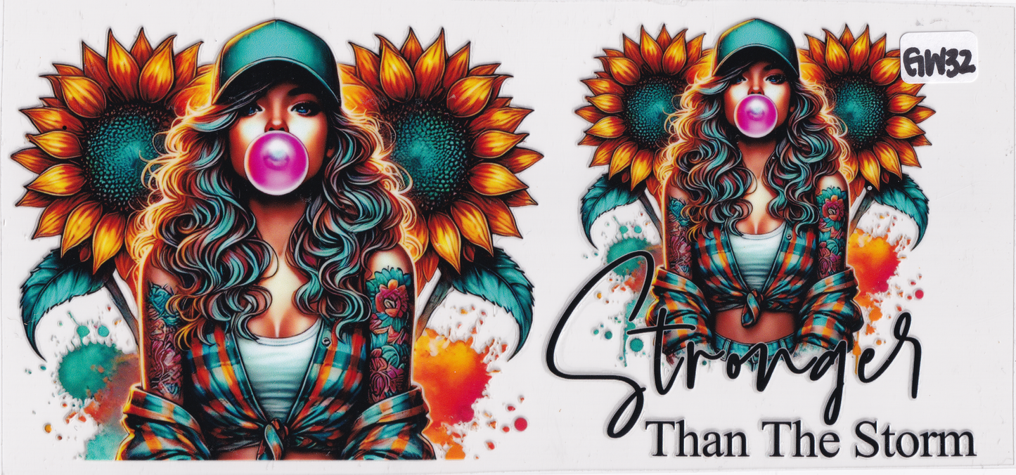 GW32 Girl Flowers Tattoos UVDTF Wrap