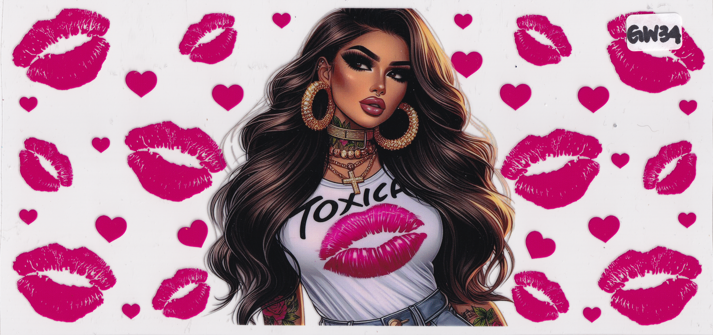 GW34 Girl Kisses UVDTF Wrap