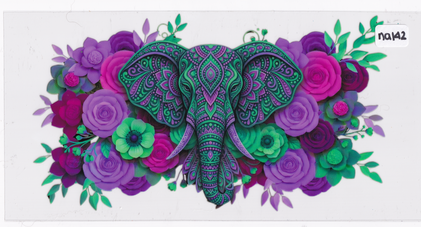 NA142 Elephant Flowers UVDTF Wrap