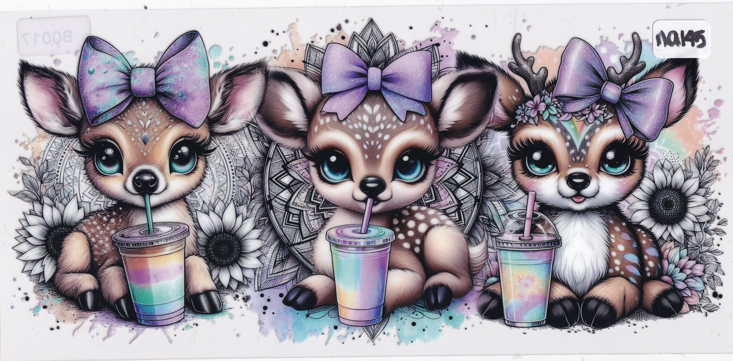 NA145 Deer Coffee Ribbon UVDTF Wrap