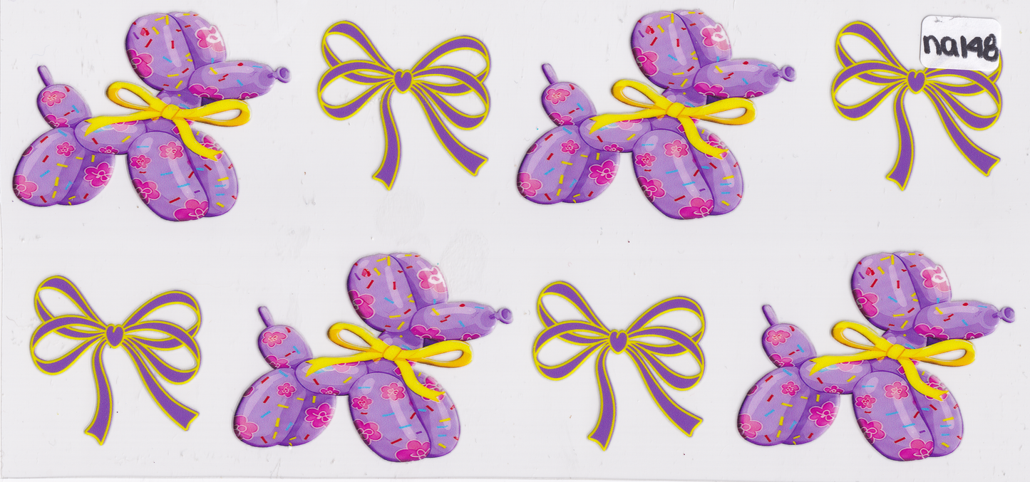 NA148 Balloons Ribbons UVDTF Wrap