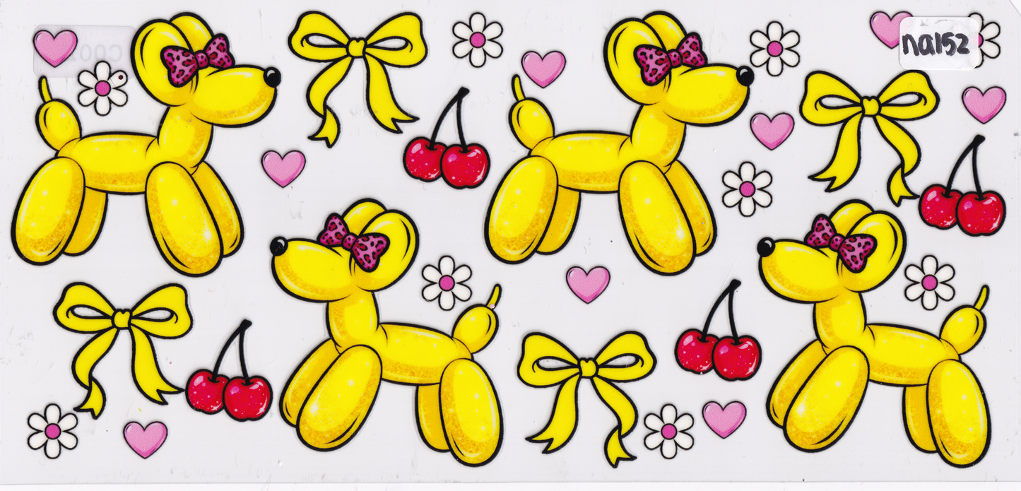 NA152 Balloon Ribbons Patterns UVDTF Wrap