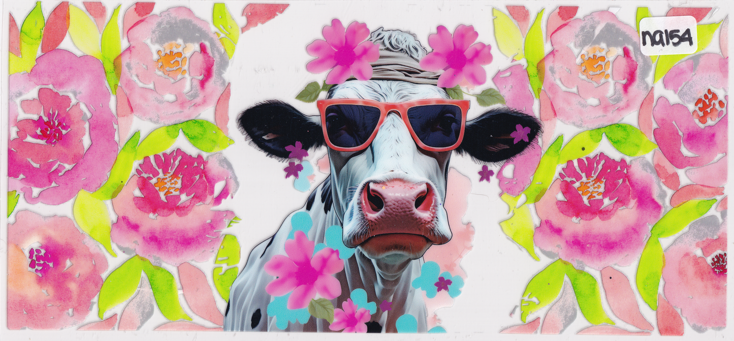 NA154 Cow Flowers UVDTF Wrap