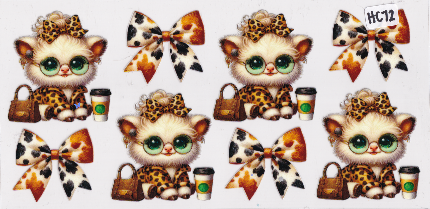 HC72 Highland Cow Coffee UVDTF Wrap