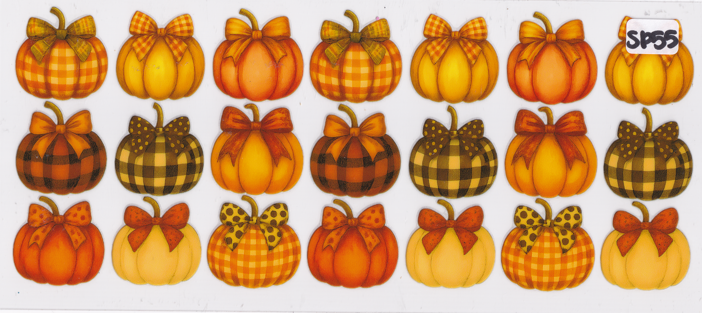 SP55 Pumpkins Ribbons Halloween UVDTF Wrap