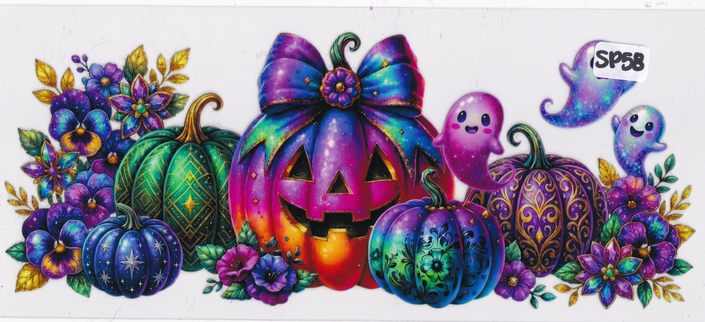 SP58 Halloween Pumpkins Ghost UVDTF Wrap