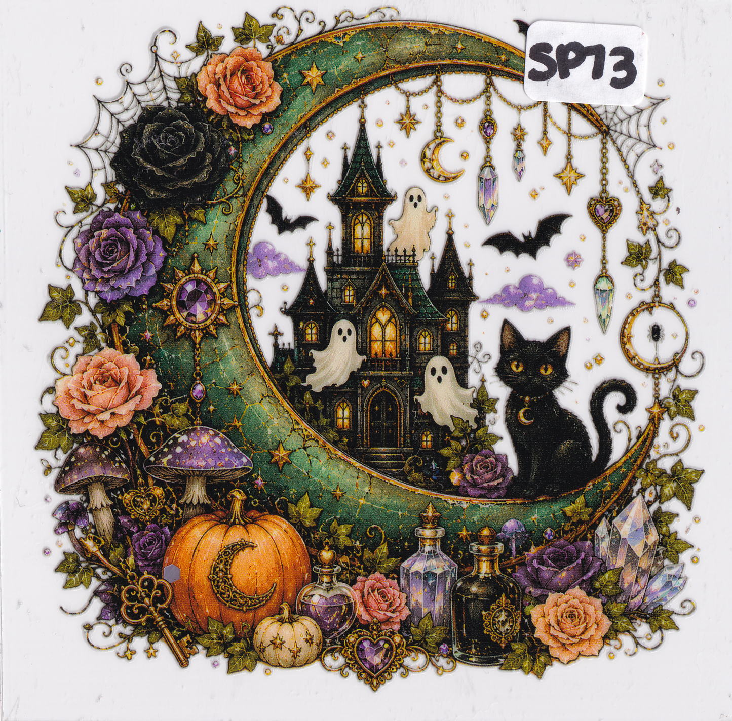 SP73 Halloween Pumpkins Ghosts Cat UVDTF Wrap