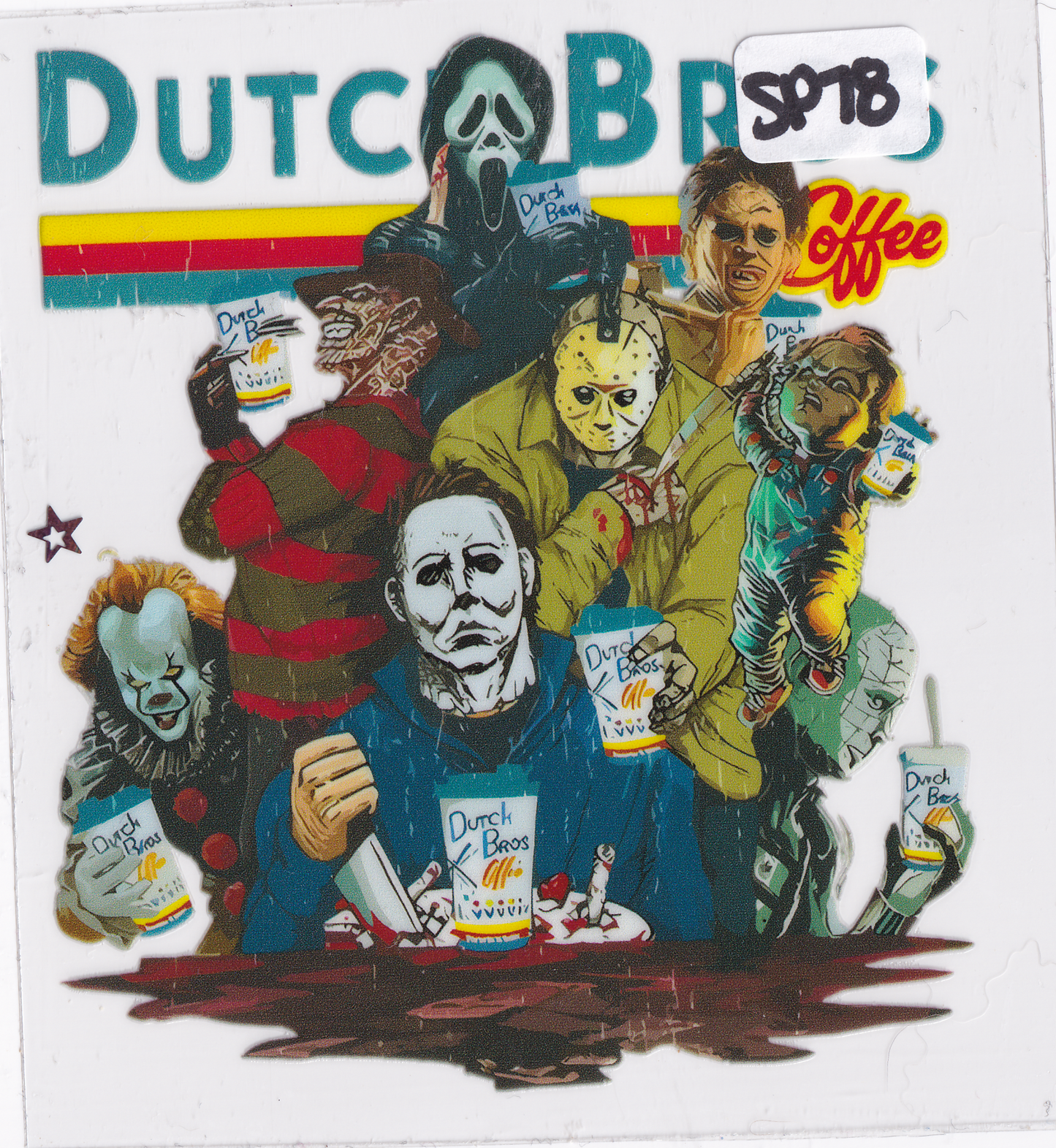SP78 Halloween Coffee Movie Characters UVDTF Wrap