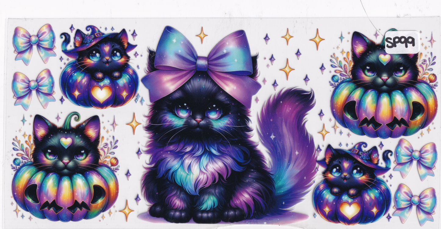 SP99 Halloween Pumpkin Cats UVDTF Wrap