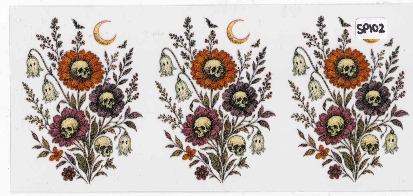 SP102 Halloween Ghost Skulls UVDTF Wrap