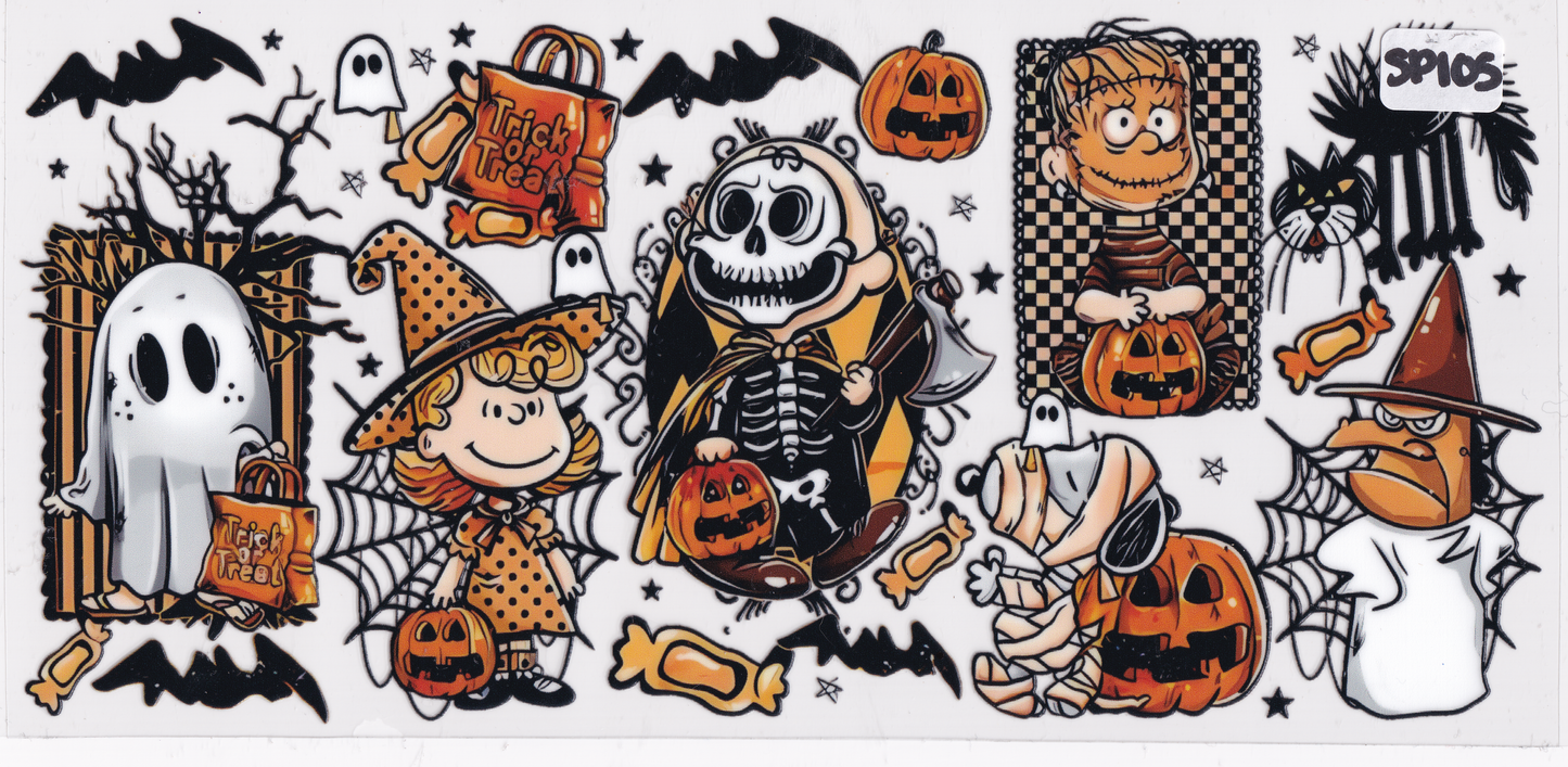 SP105 Halloween Ghost Pumpkin Bats UVDTF Wrap