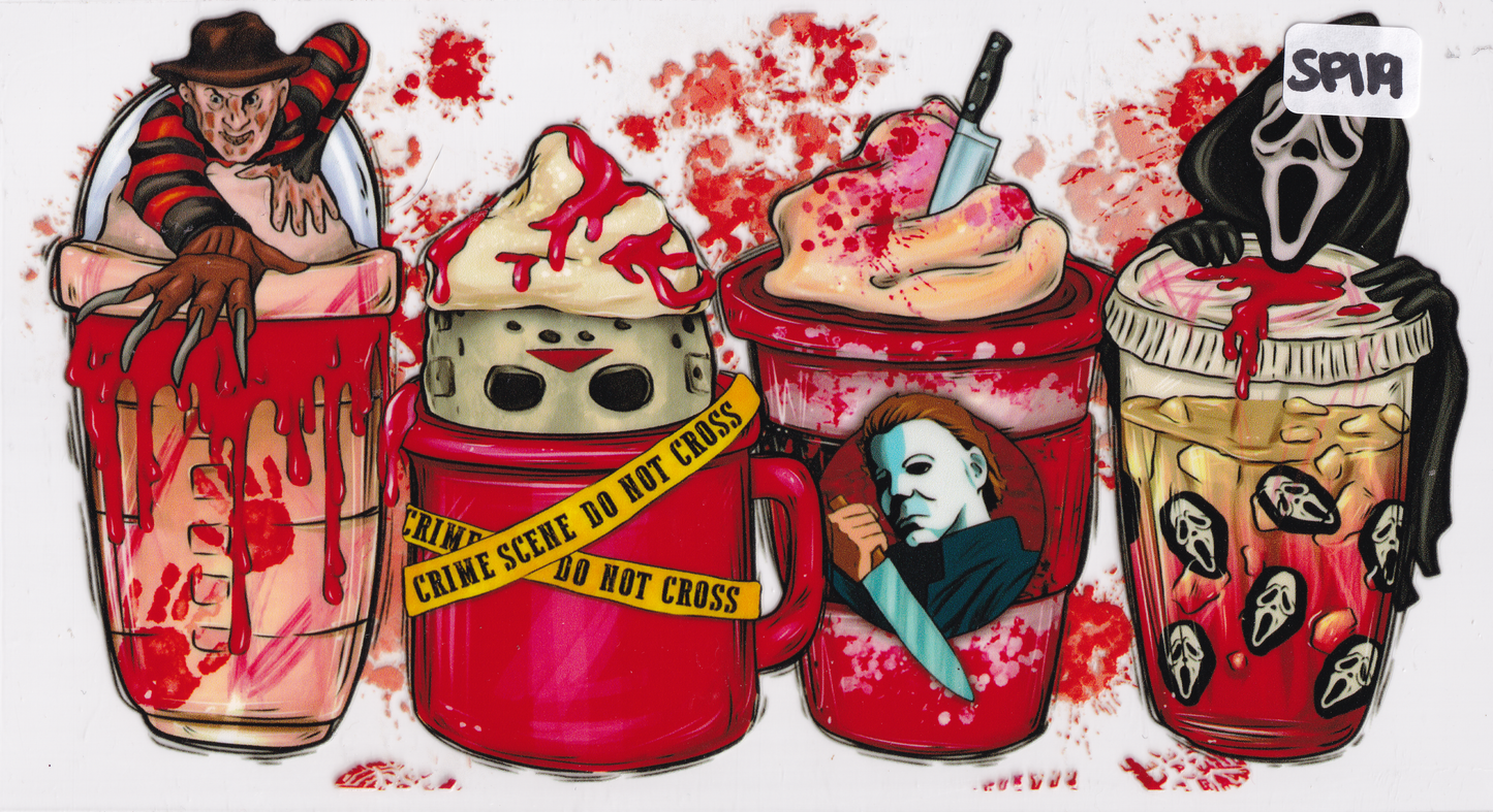 SP119 Halloween Movie Character Drinks UVDTF Wrap