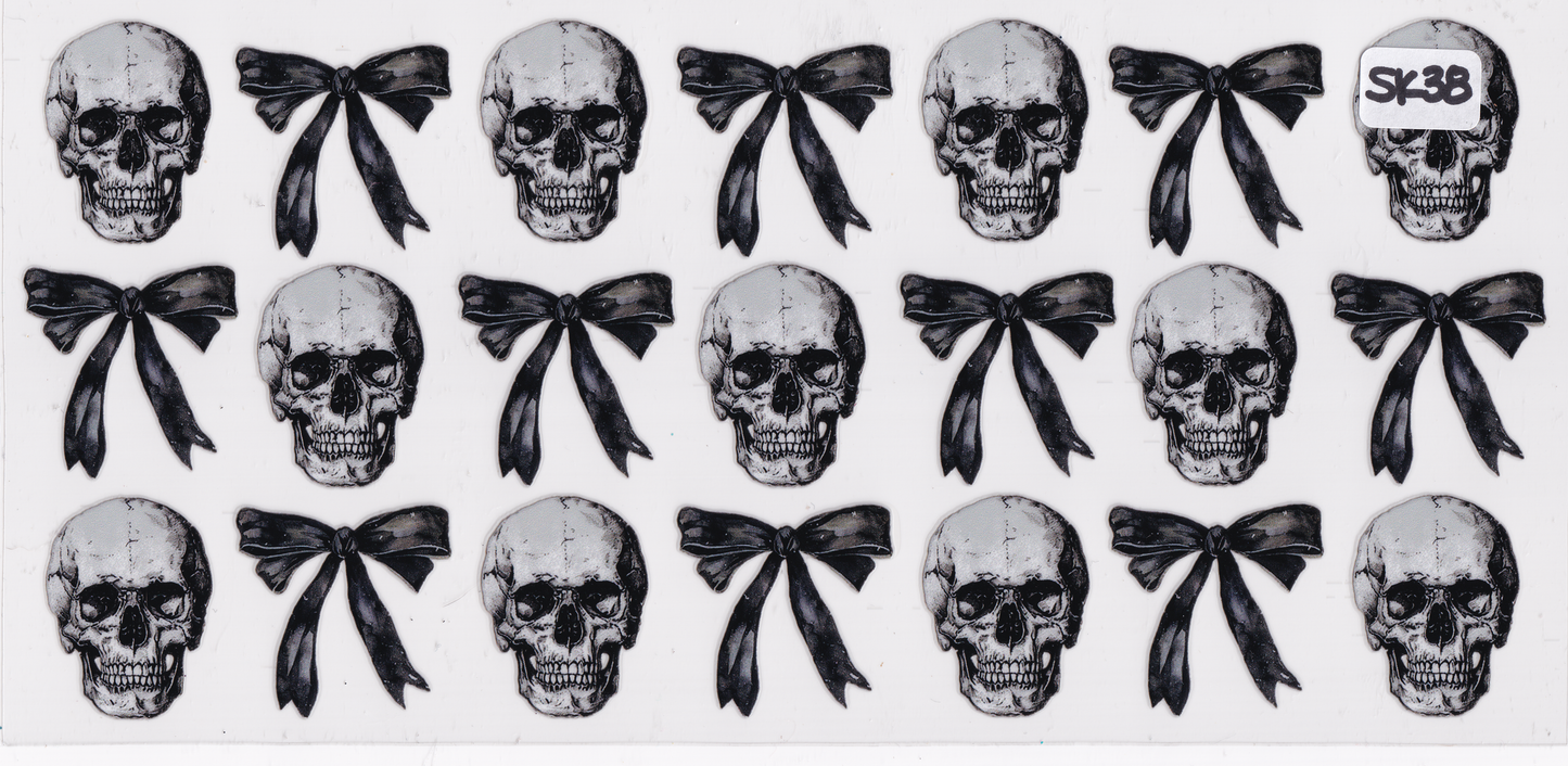 SK38 Skulls Ribbons UVDTF Wrap