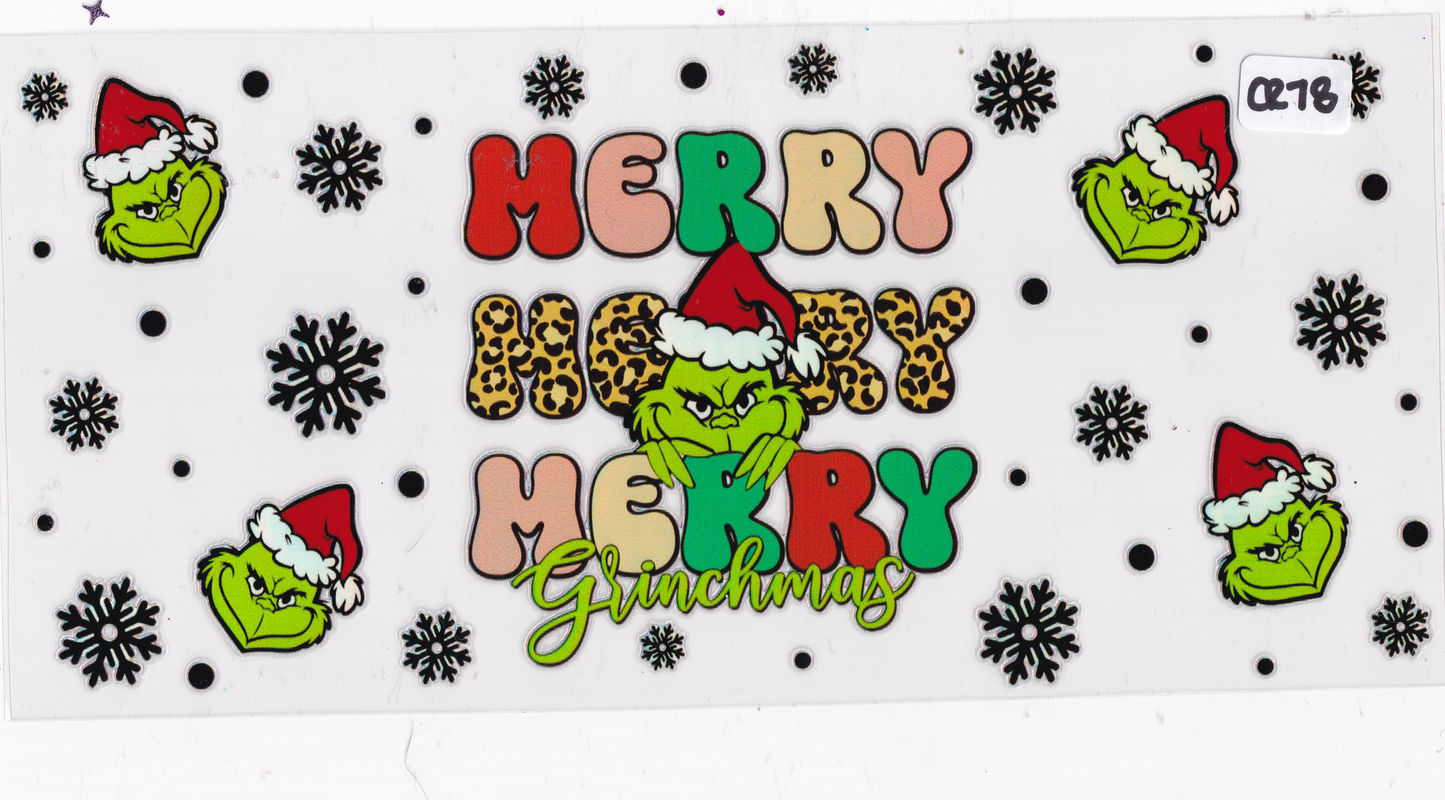 CR78 Holographic Green Character Christmas UVDTF Wrap