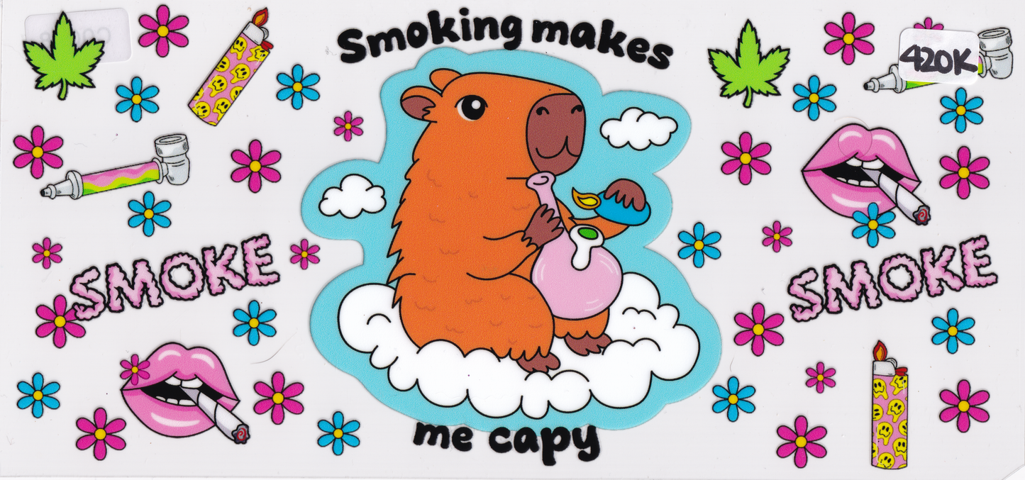 420K Adult Smoking Capybara UVDTF Wrap