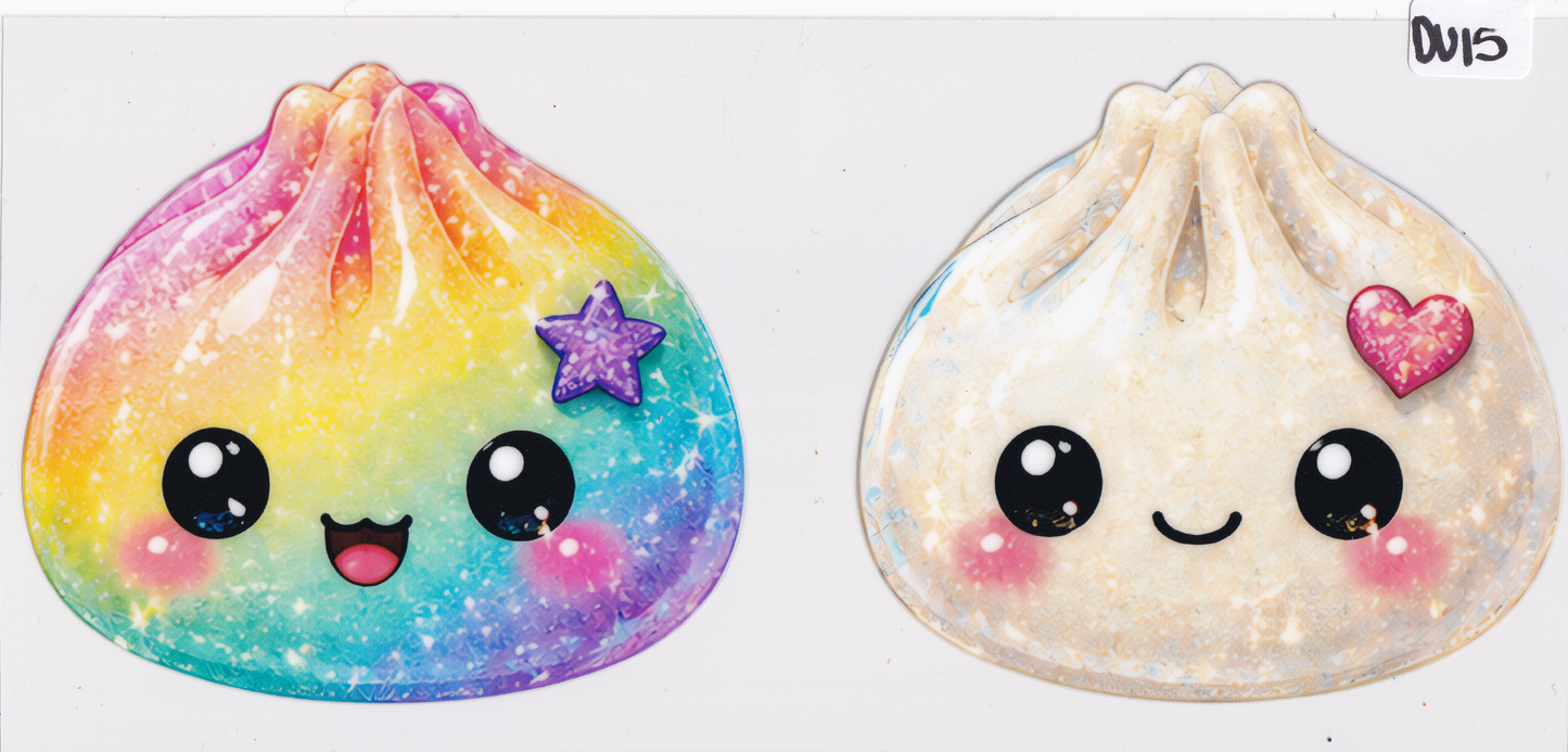 DU15 Fidget Squishy Glitter Dumplings Ribbons UVDTF Wrap