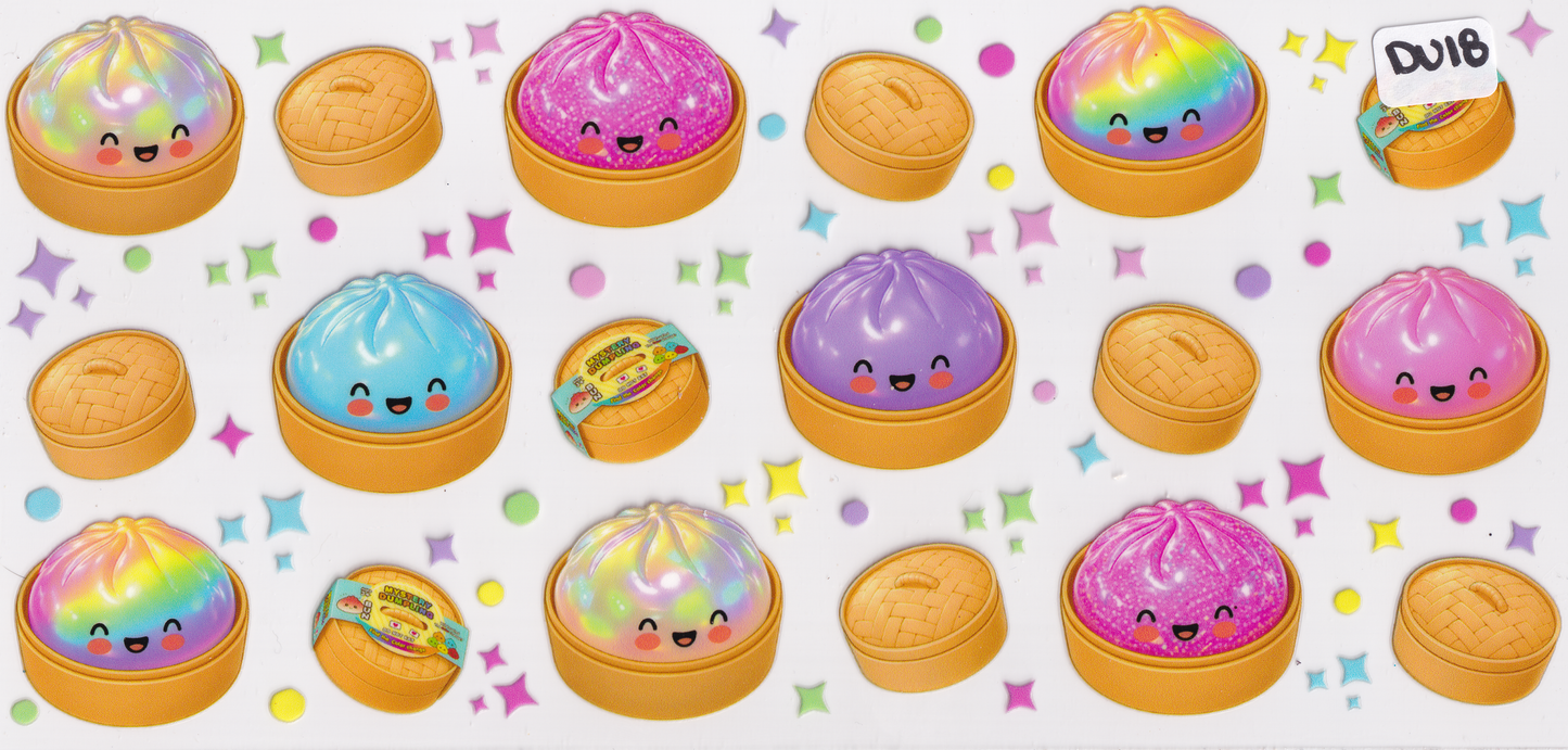 DU18 Fidget Squishy Glitter Dumplings UVDTF Wrap