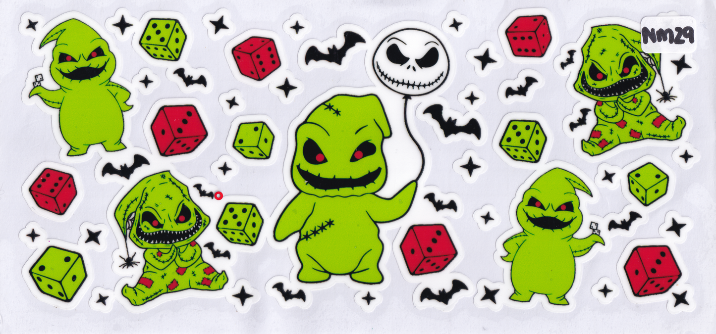 NM29 Glow in the Dark Nightmare Characters UVDTF Wrap