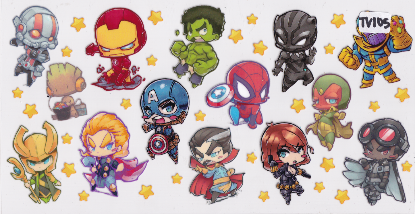 TV105 Superhero Characters UVDTF Wrap