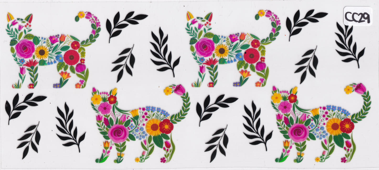 CC29 Cat Flowers UVDTF Wrap