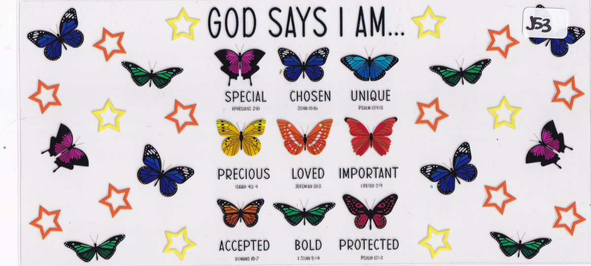 J53 Religion God Butterflies UVDTF Wrap