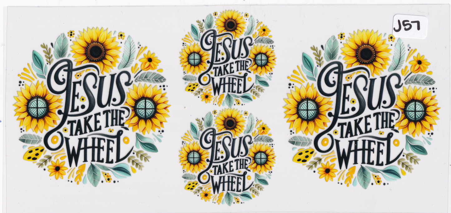 J57 Religion Jesus Flowers UVDTF Wrap