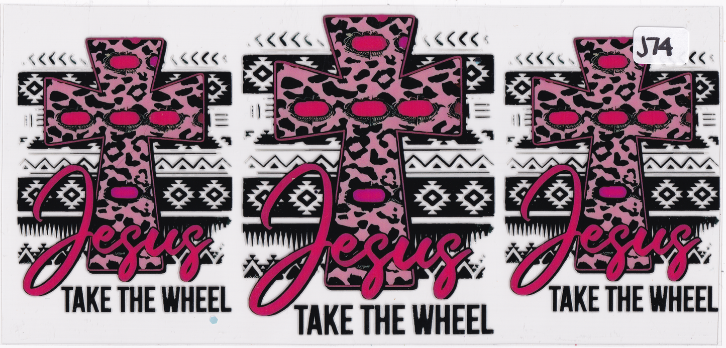 J74 Religion Jesus Cross UVDTF Wrap