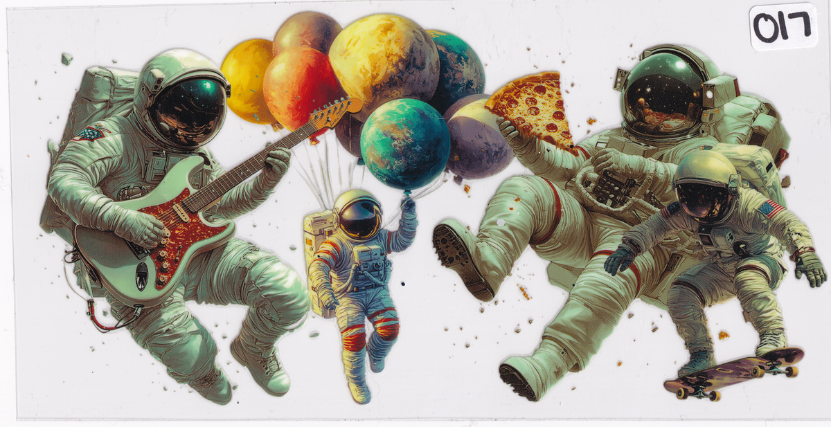 O17 Space Astronaut PIzza UVDTF Wrap