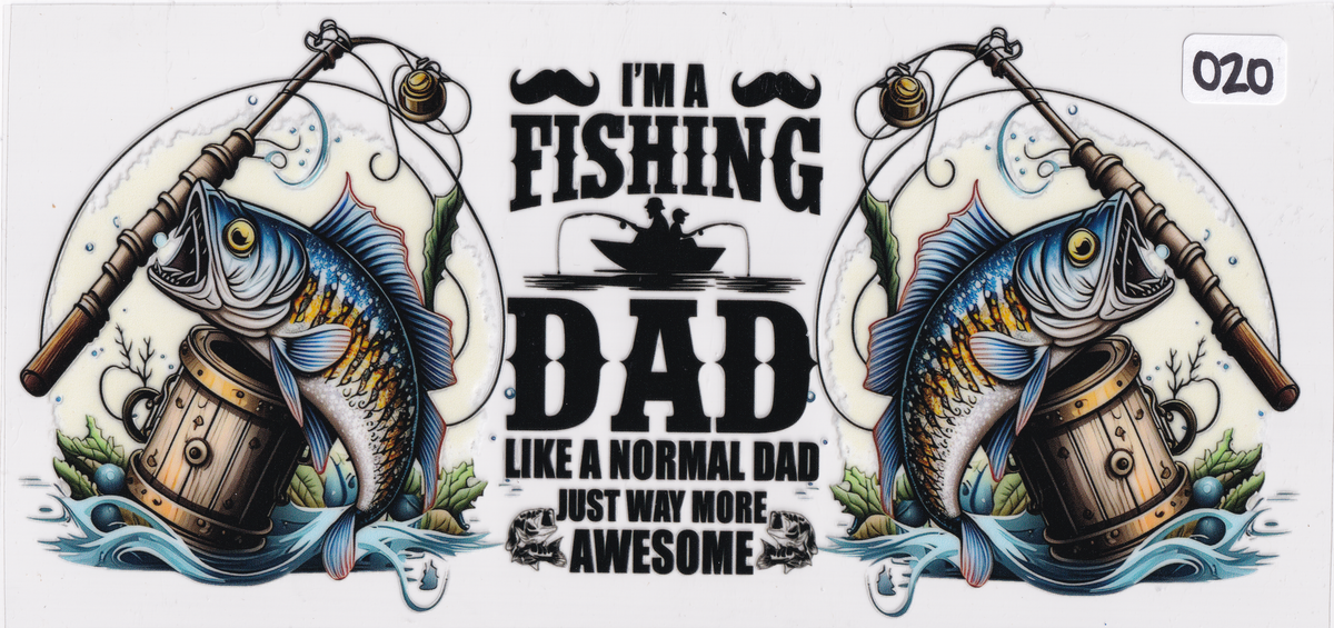 O20 Fishing Dad Family UVDTF Wrap