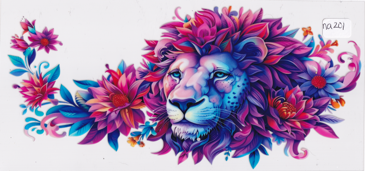 NA201 Lion Flowers UVDTF Wrap